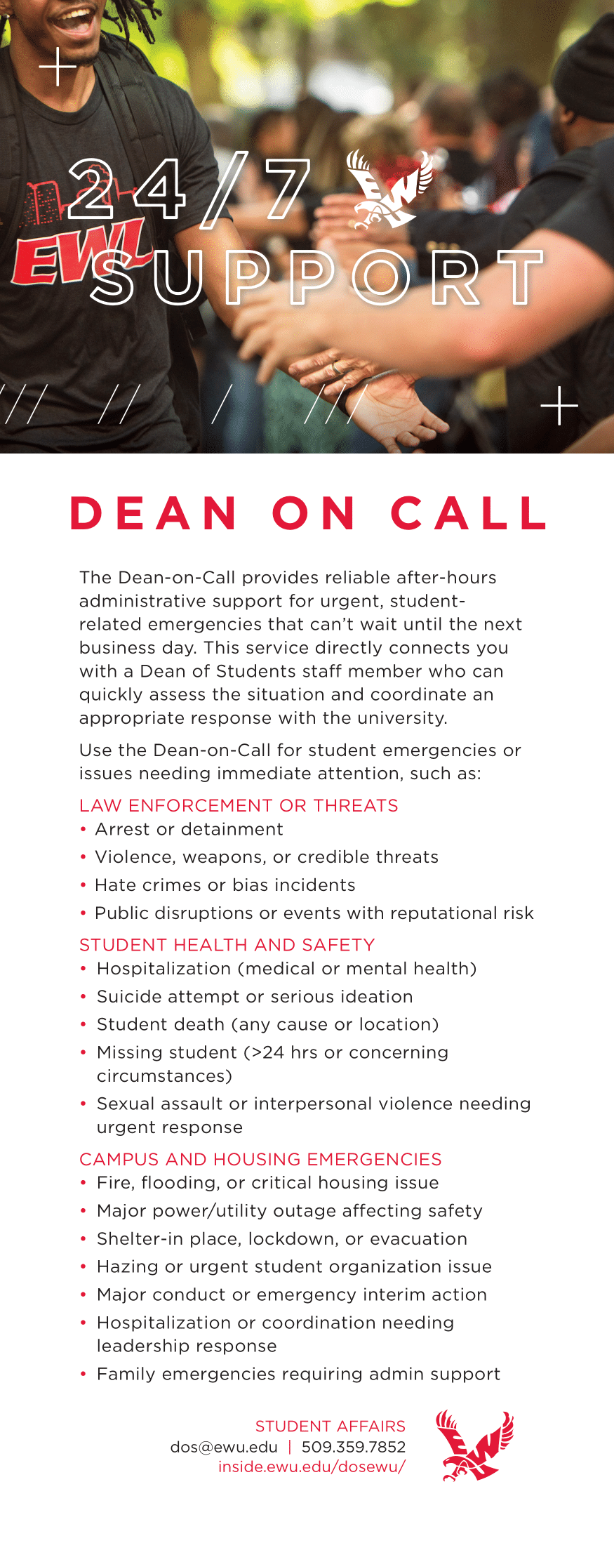 Dean on Call rack card preview 1